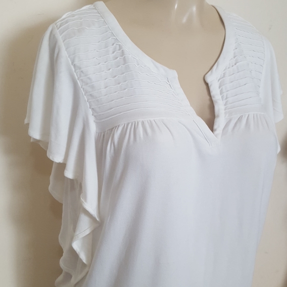 Anthropologie Meadow Rue top White Sz M - Picture 3 of 8